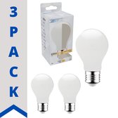 ProLong LED Lamp Melk E27 - Warm wit - A60 Peer - 7W vervangt 60W - 3 lampen