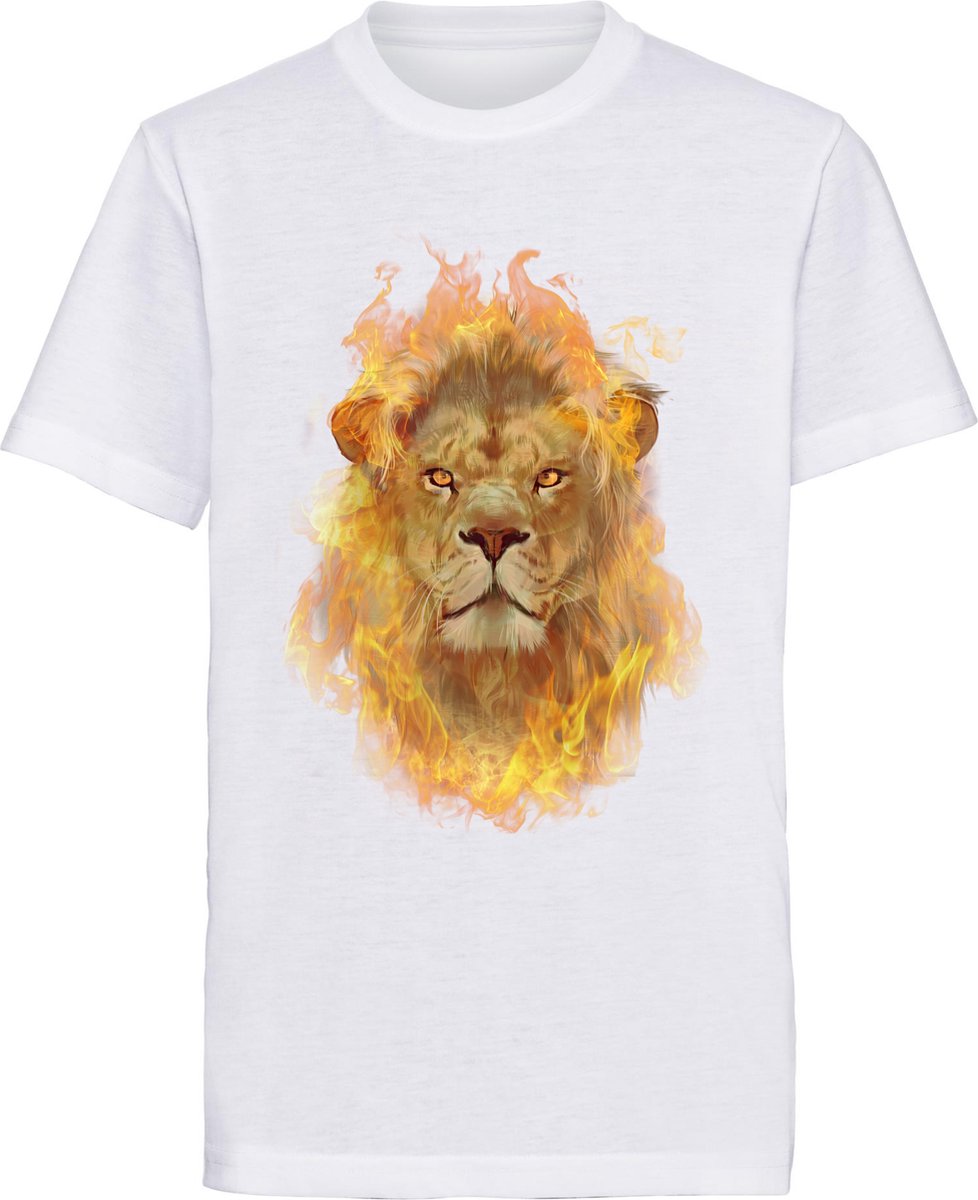 Sols Lion Flame T-shirt - T-shirt Kinderen - Maat 164 (13 - 14 Jaar)
