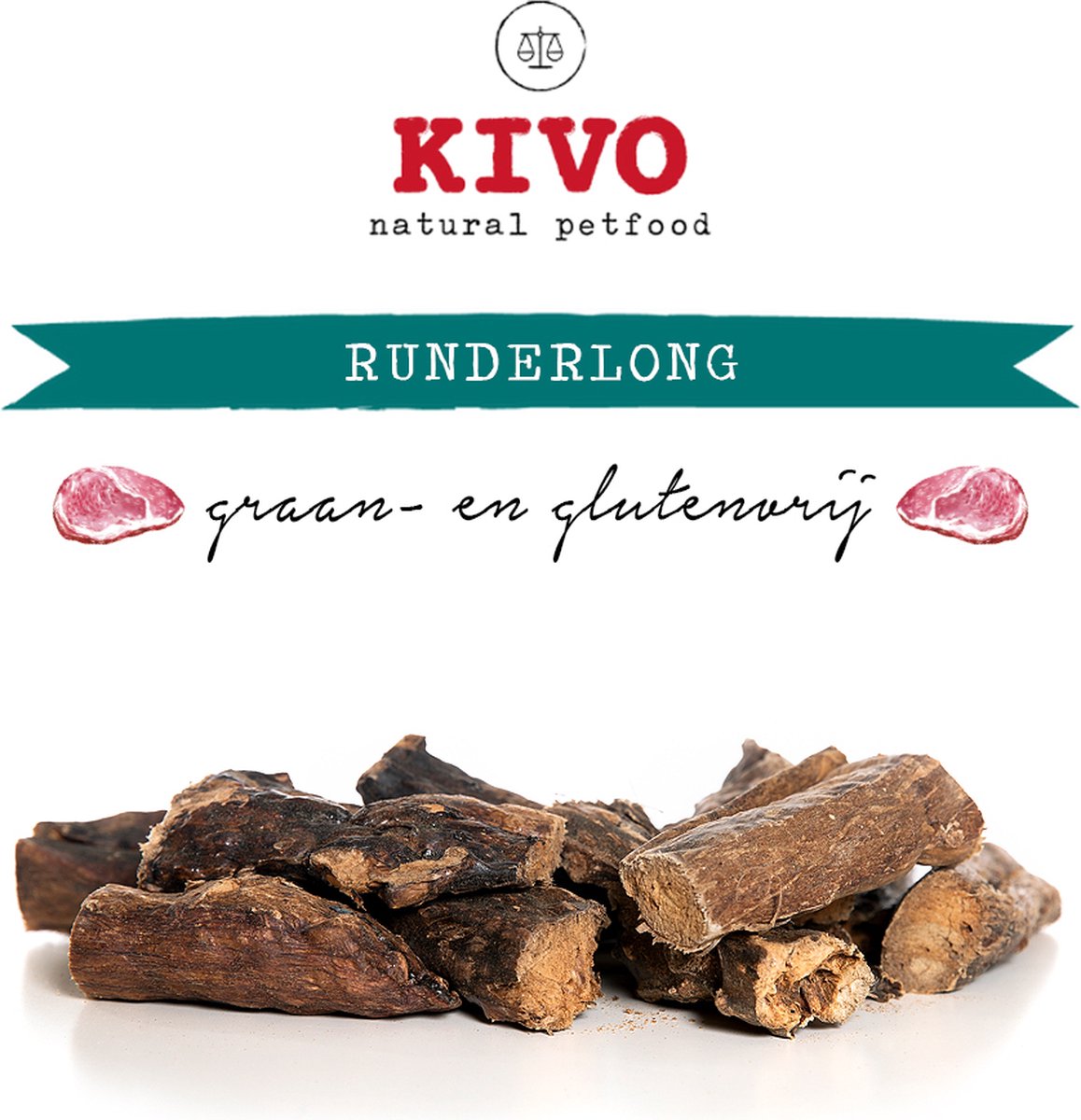 Kivo Petfood - Hondensnack Runderlong 200 gram - Graanvrij en Glutenvrij