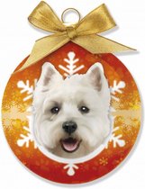 Dieren kerstballen West Highland White Terrier hondje 8 cm - Huisdieren kerstballen Westie honden