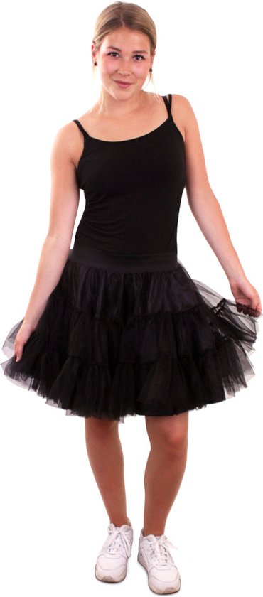 Kan niet Bewust Op de kop van Petticoat zwart 2-laags volwassenen | bol.com
