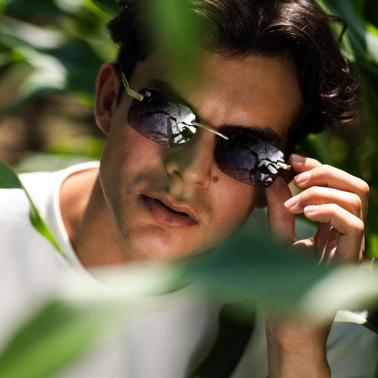 PB Sunglasses - Venice Grey. - Zonnebril heren en dames - Grijze lens - Randloze zonnebril - Stainless steel van PB Sunglasses — afbeelding 5
