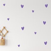 Hartjes muurstickers paars/lavendel