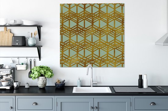 Canvas Schilderij Luxe - Goud - Patronen - 90x90 cm - Wanddecoratie