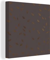 Toile Peinture Feuille - Marron - Motifs - 50x50 cm - Décoration murale