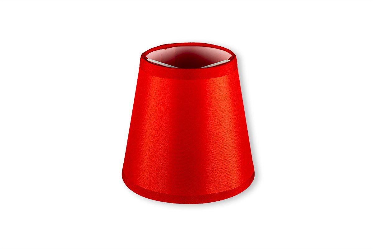 Klemkapje Stof Glad Rood Lampenkap - voor Kroonluchter - ⌀12x11cm