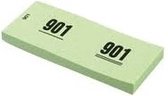 2x stuks garderobe nummer blokken van papier groen, nummers 1 t/m 1000
