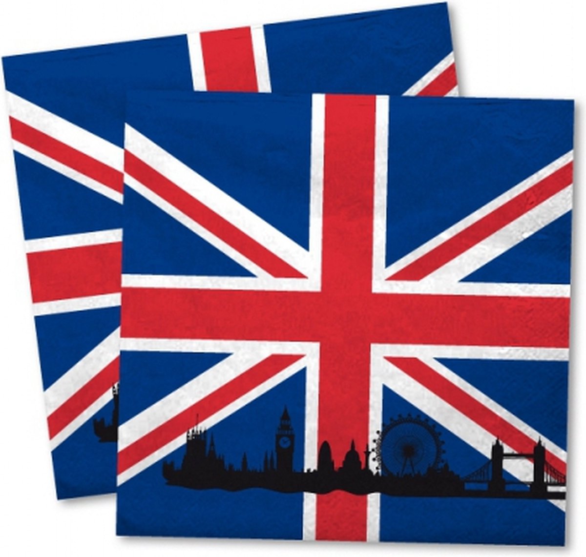 20x serviettes à thème drapeau de pays de Grande-Bretagne 33 x 33 cm -  Serviettes en papier jetables - Angleterre / britannique / anglais / Union  Jack / fournitures de fête drapeau