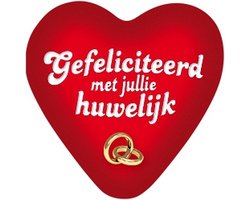 Funny Fashion Decoratie bord - Gefeliciteerd met je huwelijk - 49 cm