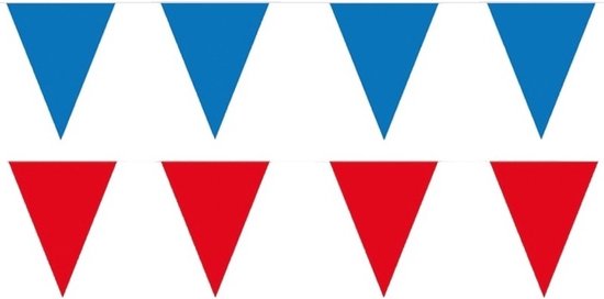 Paquet de drapeaux de point de fête rouge / bleu - 120 mètres - banderoles / ligne de drapeau