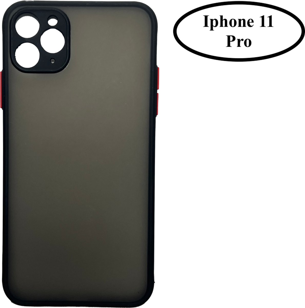 Iphone 11 PRO hoesje – Iphone Cover – Telefoonhoesje – Shock Proof – Telefoon beschermer - zwart met rood