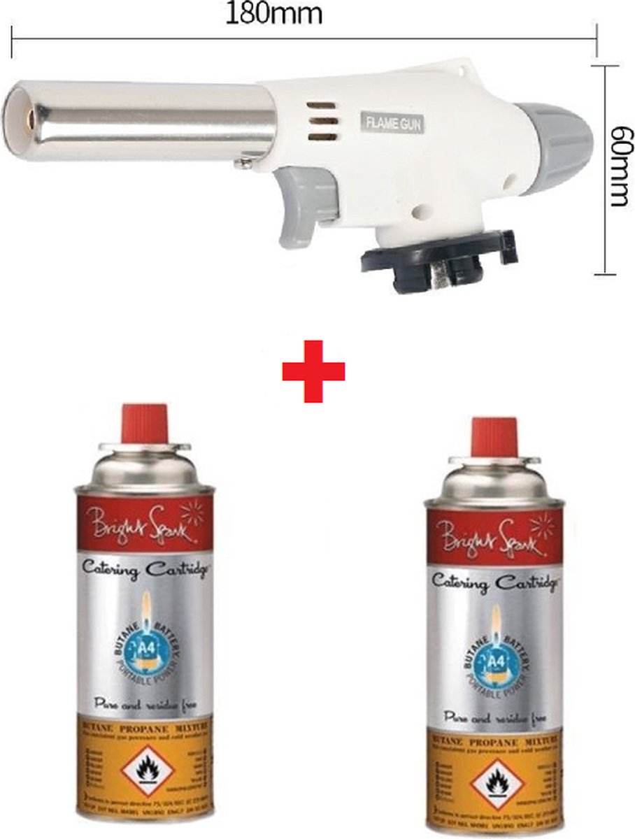 Goedkoopste AO® Gasbrander met 2x butaangas fles