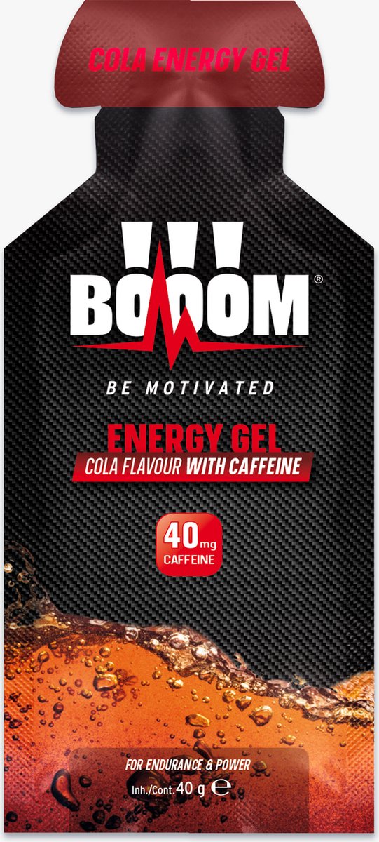 Goedkoopste BOOOM ENERGY GEL COLA-CAFEINE 18 x 40g
