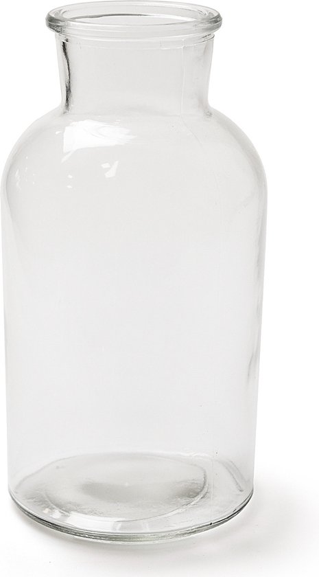 Transparante melkbus vaas/vazen van glas 10 x 20 cm -  Woonaccessoires/woondecoraties -... | bol.com