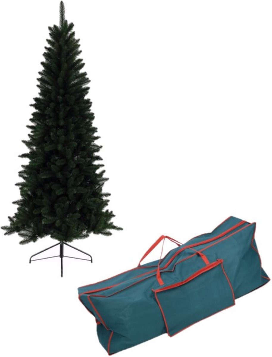 Kunst kerstboom slank 150 cm inclusief opbergzak - Kunstbomen/kunst kerstbomen