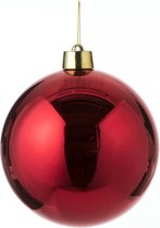1x Grande boule de Noël en plastique rouge 25 cm - Boules de Noël rouges de Groot taille