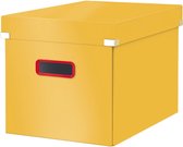 Leitz Click & Store Grand cube de rangement pour Armoires Ikea Kallax - 32 x 31 x 36 Cm (LxHxP) - Boîte de rangement pliable avec couvercle pour le bureau et la maison - Jaune chaud