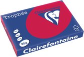 Clairefontaine Trophée Intens, gekleurd papier, A3, 80 g, 500 vel, kersenrood 5 stuks