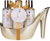 Verjaardag Cadeau Vrouw - Verwenpakket in Gouden Pump - Golden Jasmijn - Moederdag Cadeautje voor haar, vrouw, vriendin, moeder, zus, oma, mama