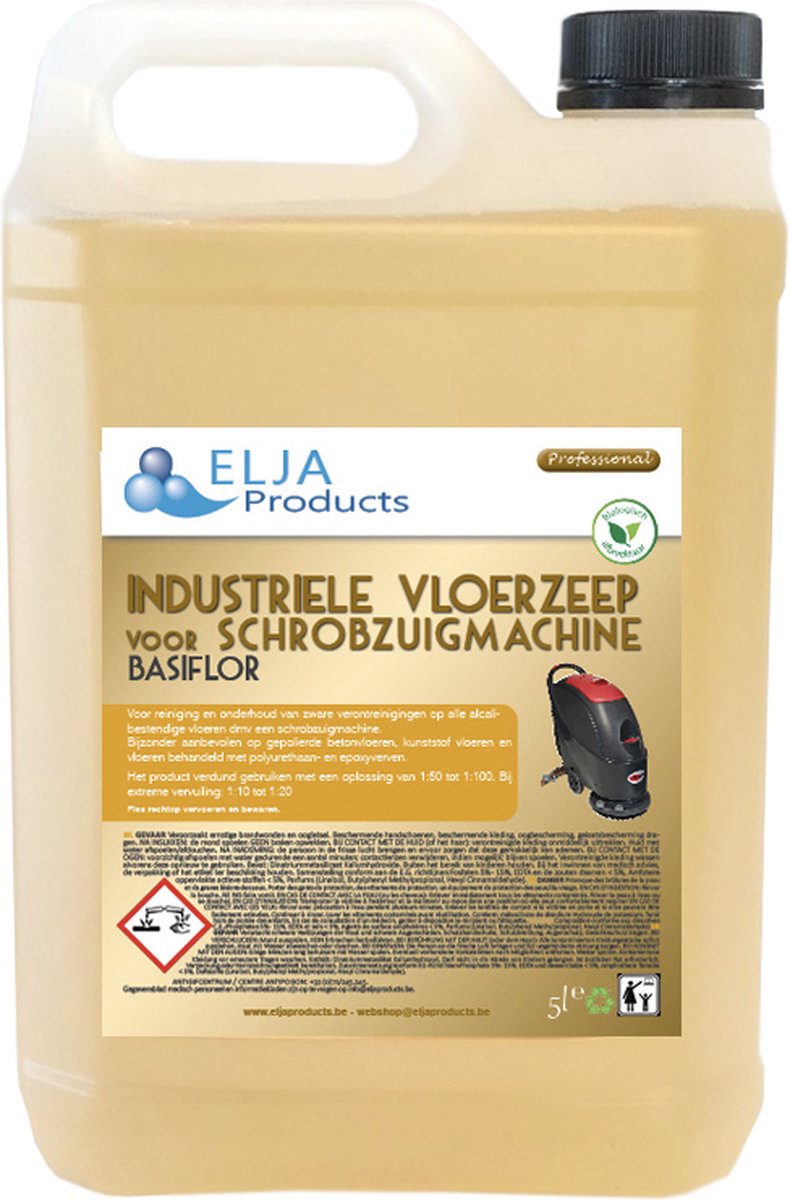 Elja Industriële Vloerzeep voor Schrobzuigmachines | 5L | Basiflor