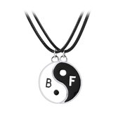 Bixorp Friends - Collier BFF pour 2 - Yin Yang 2 Moitiés "Best Friends" - Collier d'Amitié Filles - Best Friends Collier Cadeau d'Amitié pour Deux