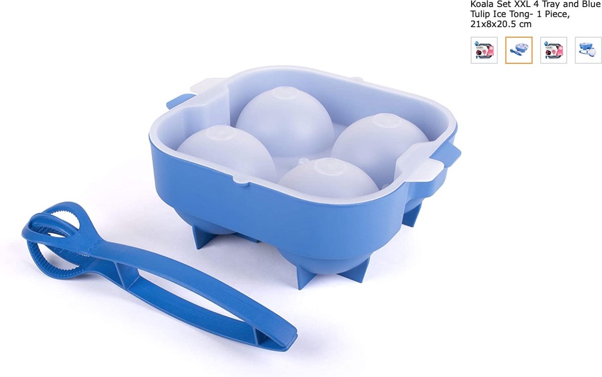 Koala XXL IJsballen met tang Blauw