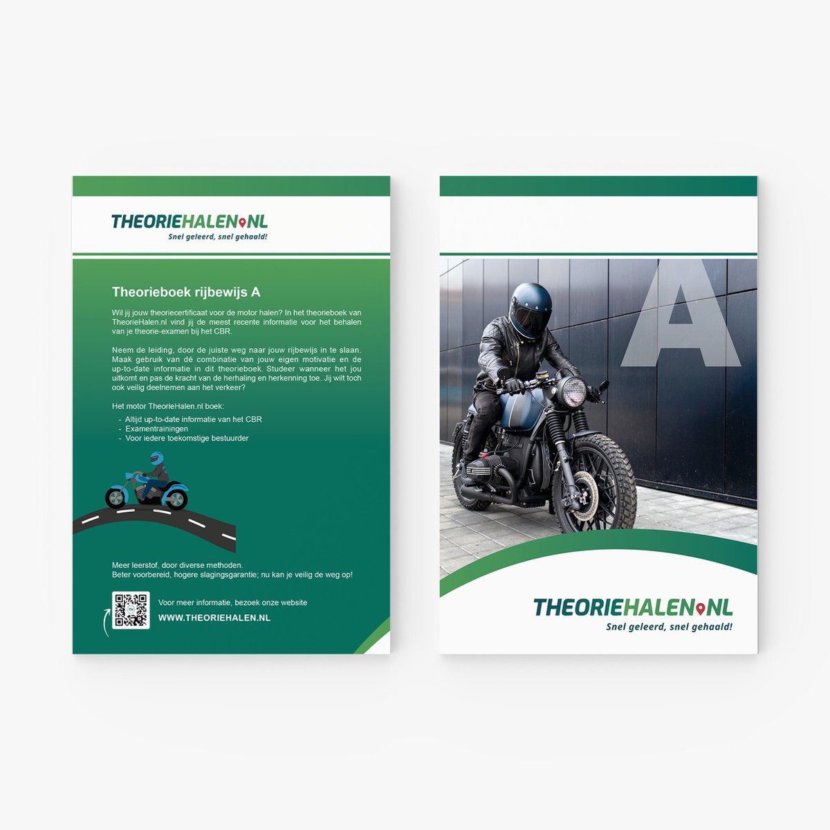 Theorieboek Motor (A) | TheorieHalen.nl | Wegwijzer in het verkeer motor | Motor theorie boek | Motor theorie | Verkeerstheorie | 200 studievragen