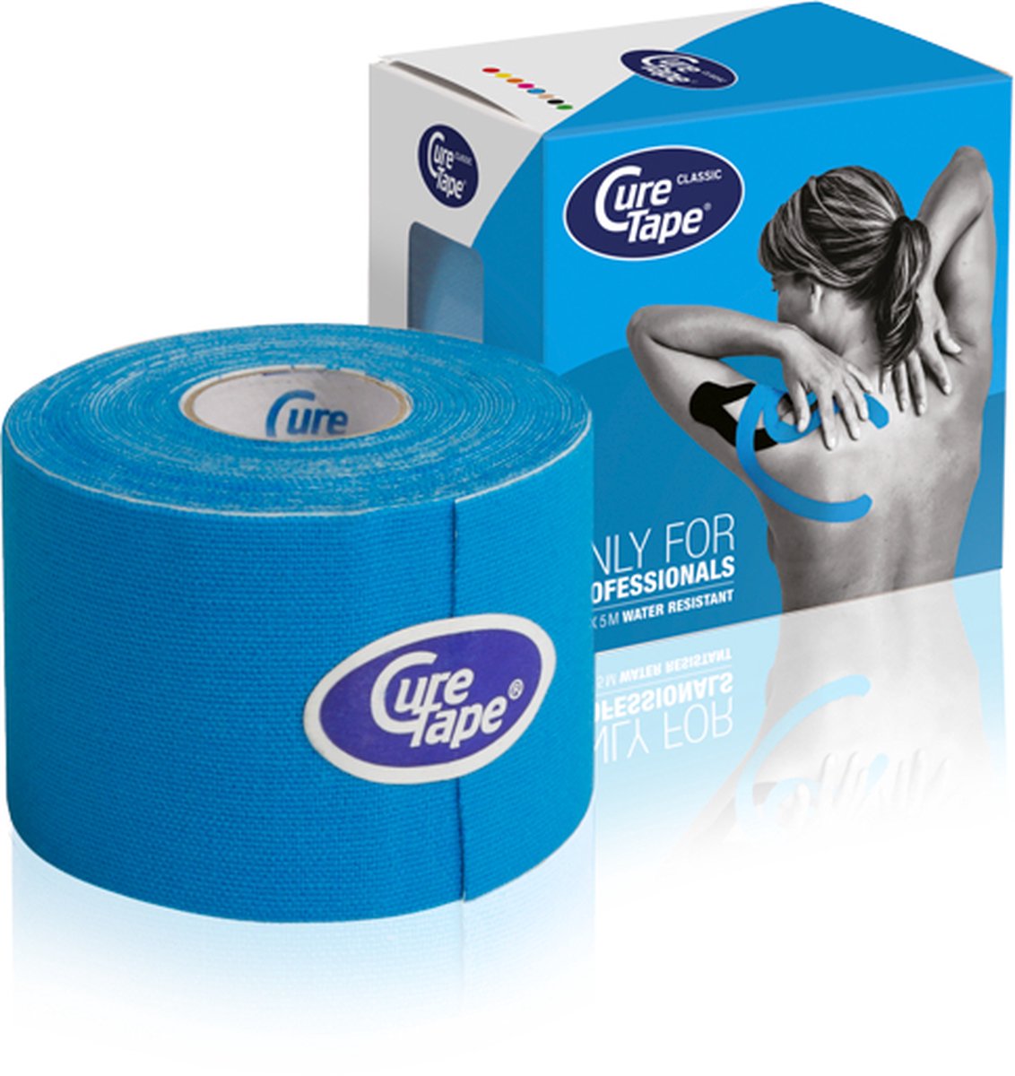 Dader Maak een naam In werkelijkheid CureTape® Classic - Blauw - Kinesiotape - Elastische tape - 5cm x 5m |  bol.com