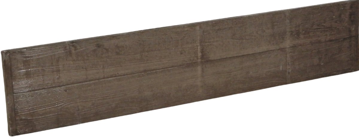 Betonplaat voor schutting - taupe hout-motief