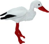 Pluche knuffel dieren Ooievaar vogel van 22 cm - Speelgoed geboorte knuffels - Cadeau voor jongens/meisjes