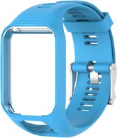 TomTom horlogebandje - Siliconen polsbandje geschikt voor TomTom Spark / Spark 3 - Runner 2 - Runner 3 - Golfer 2 - Adventurer - Lichtblauw