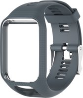 Bracelet de montre Strap-it TomTom - Bracelet en Siliconen adapté pour TomTom Spark / Spark 3 - Runner 2 - Runner 3 - Golfer 2 - Adventurer - Grijs