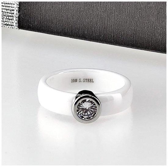 Ring Femme Céramique Witte - Céramique et Acier - Ring avec Zircone