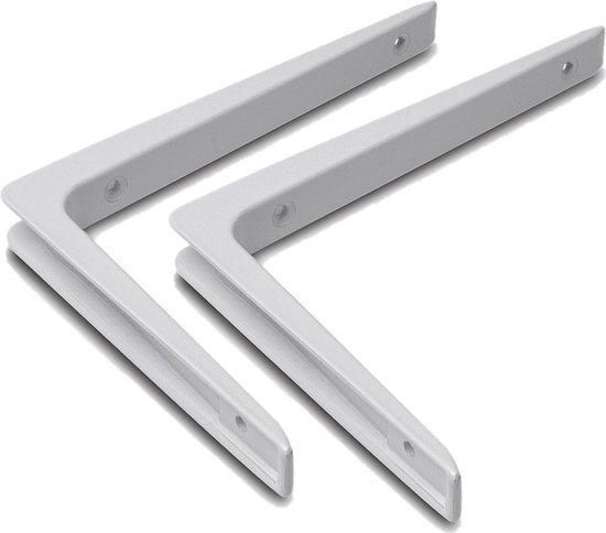 1x stuks plankdragers - planksteunen wit staal met schoor 20 x 30 cm - plankdragers