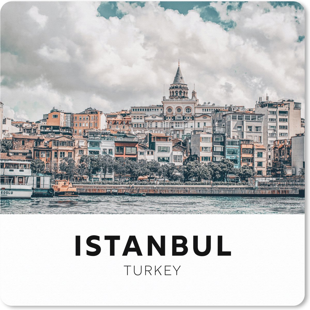 Muismat XXL 80x80 cm - Bureau onderlegger - Bureau mat Istanbul - Turkije - Huis - Bureaumat - Gaming mousepad xl - Bureaulegger groot - Computer deskmat