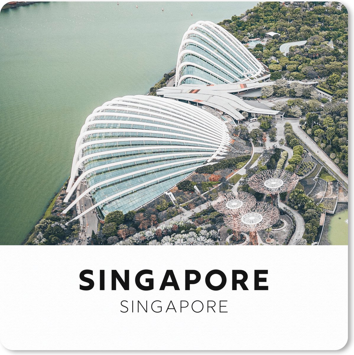 Muismat XXL 50x50 cm - Bureau onderlegger - Bureau mat Singapore - Architectuur - Water - Bureaumat - Gaming mousepad xl - Bureaulegger groot - Computer deskmat