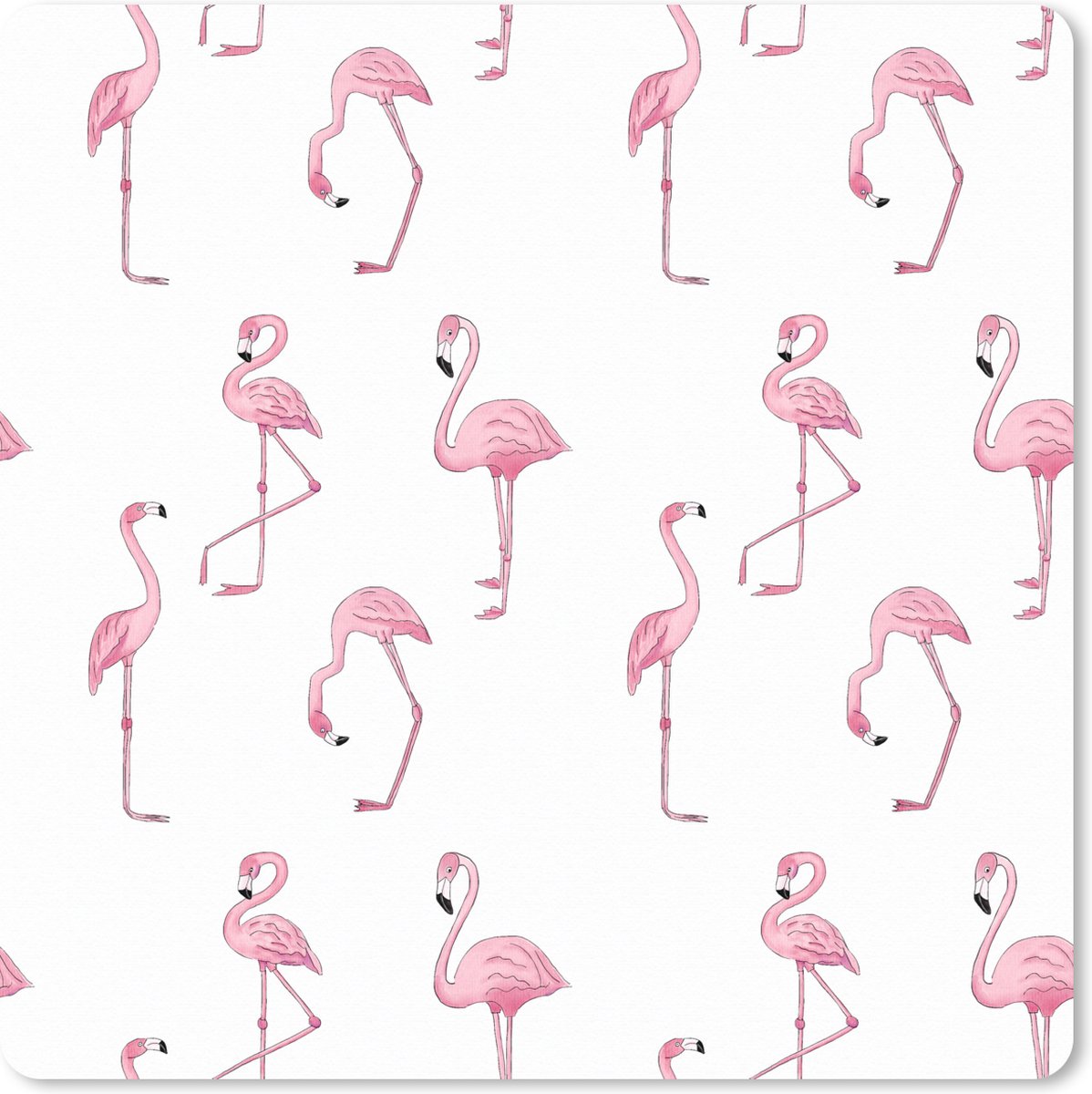 Muismat XXL 60x60 cm - Bureau onderlegger - Bureau mat Patroon met roze flamingo's - Bureaumat - Gaming mousepad xl - Bureaulegger groot - Computer deskmat