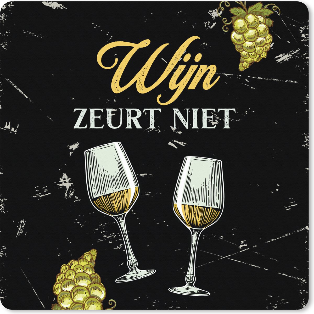 Muismat XXL 50x50 cm - Bureau onderlegger - Bureau mat Wijn - Wijnglazen - Quote - Bureaumat - Gaming mousepad xl - Bureaulegger groot - Computer deskmat - Cadeau voor vrouw