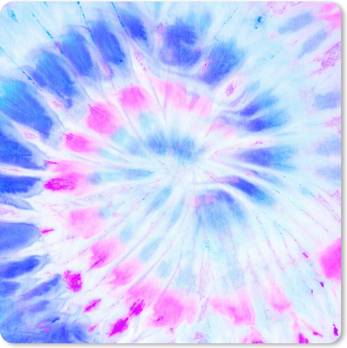 Muismat XXL 80x80 cm - Bureau onderlegger - Bureau mat Zomer - Tie dye - Paars - Bureaumat - Gaming mousepad xl - Bureaulegger groot - Computer deskmat