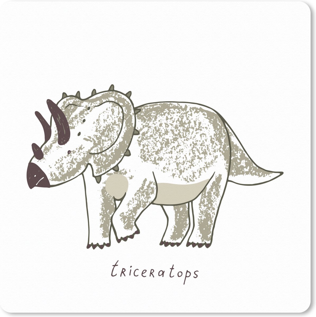 Muismat XXL 50x50 cm - Bureau onderlegger - Bureau mat Kinderkamer - Triceratops - Dinosaurus - Jongens - Meisjes - Kids - Bureaumat - Gaming mousepad xl - Bureaulegger groot - Computer deskmat