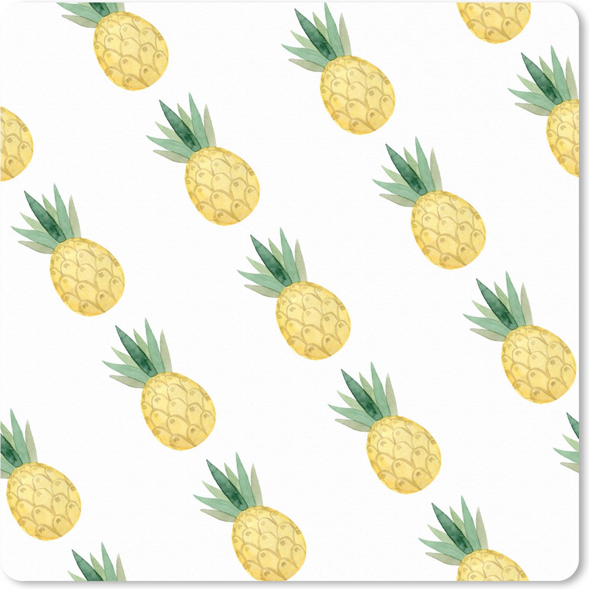 Muismat XXL 50x50 cm - Bureau onderlegger - Bureau mat Ananas - Fruit - Sjablonen - Bureaumat - Gaming mousepad xl - Bureaulegger groot - Computer deskmat