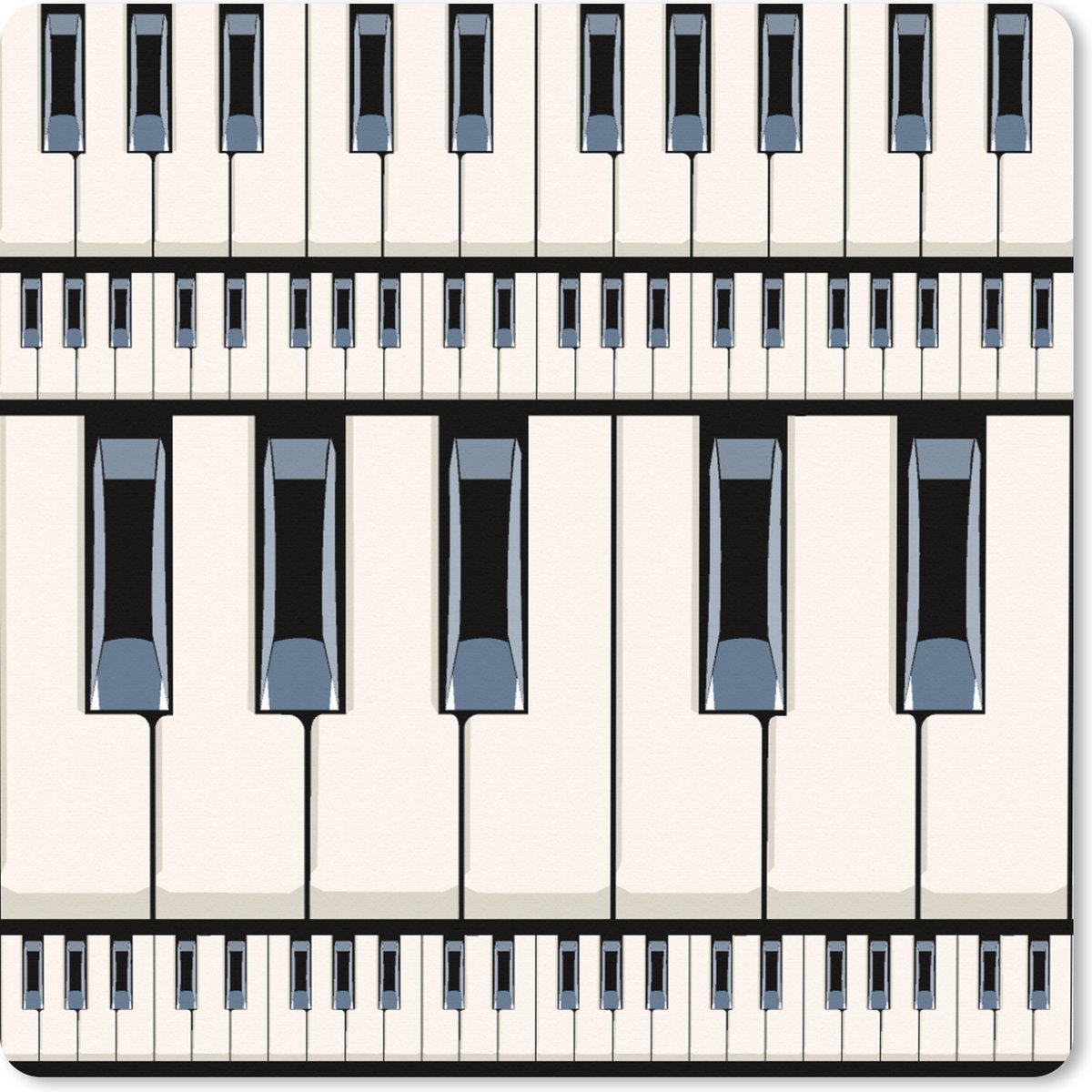 Muismat XXL 80x80 cm - Bureau onderlegger - Bureau mat Piano - Patronen - Muziek - Bureaumat - Gaming mousepad xl - Bureaulegger groot - Computer deskmat