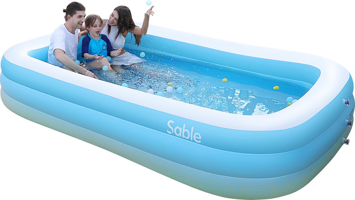 Sable Opblaasbaar stevige zwembad voor kinderen/volwassenen Opblazen 230 x 140 x 50 cm