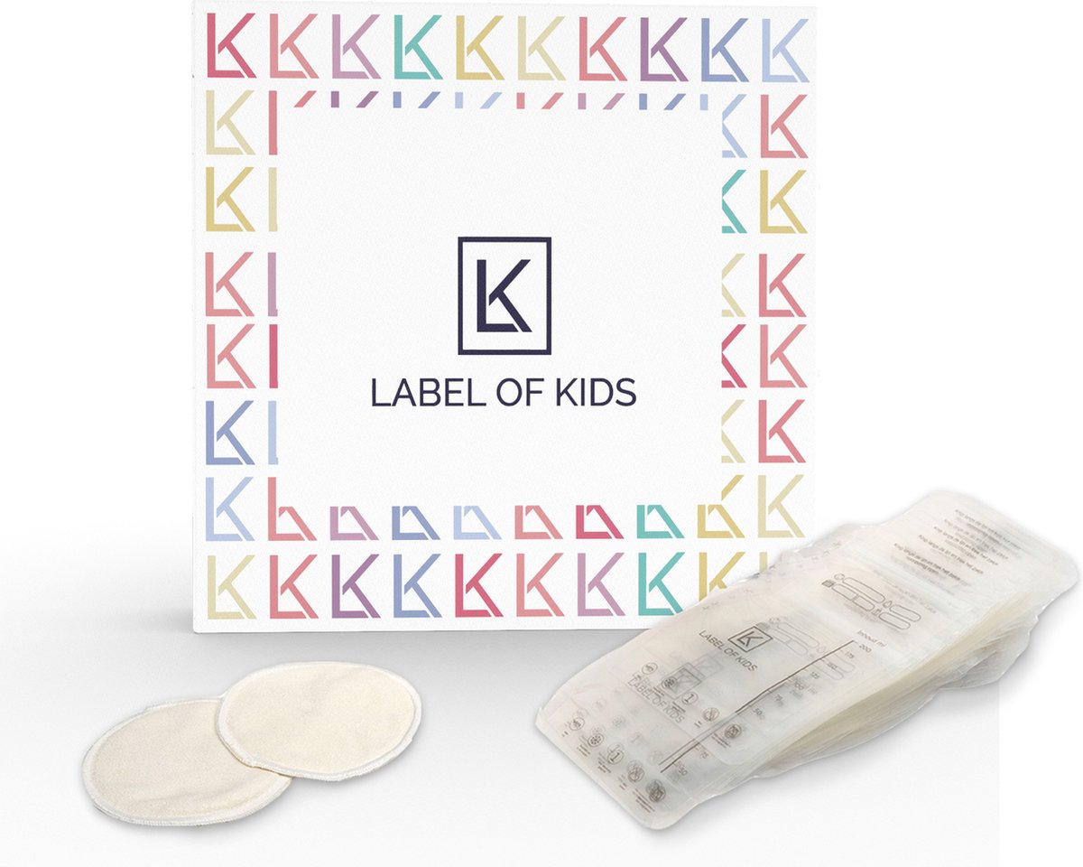 Label of Kids - Moedermelk bewaarzakjes - Borstvoeding bewaarzakje - met Schenktuit - 200 ml - BPA vrij - 120 stuks - Zoogcompressen