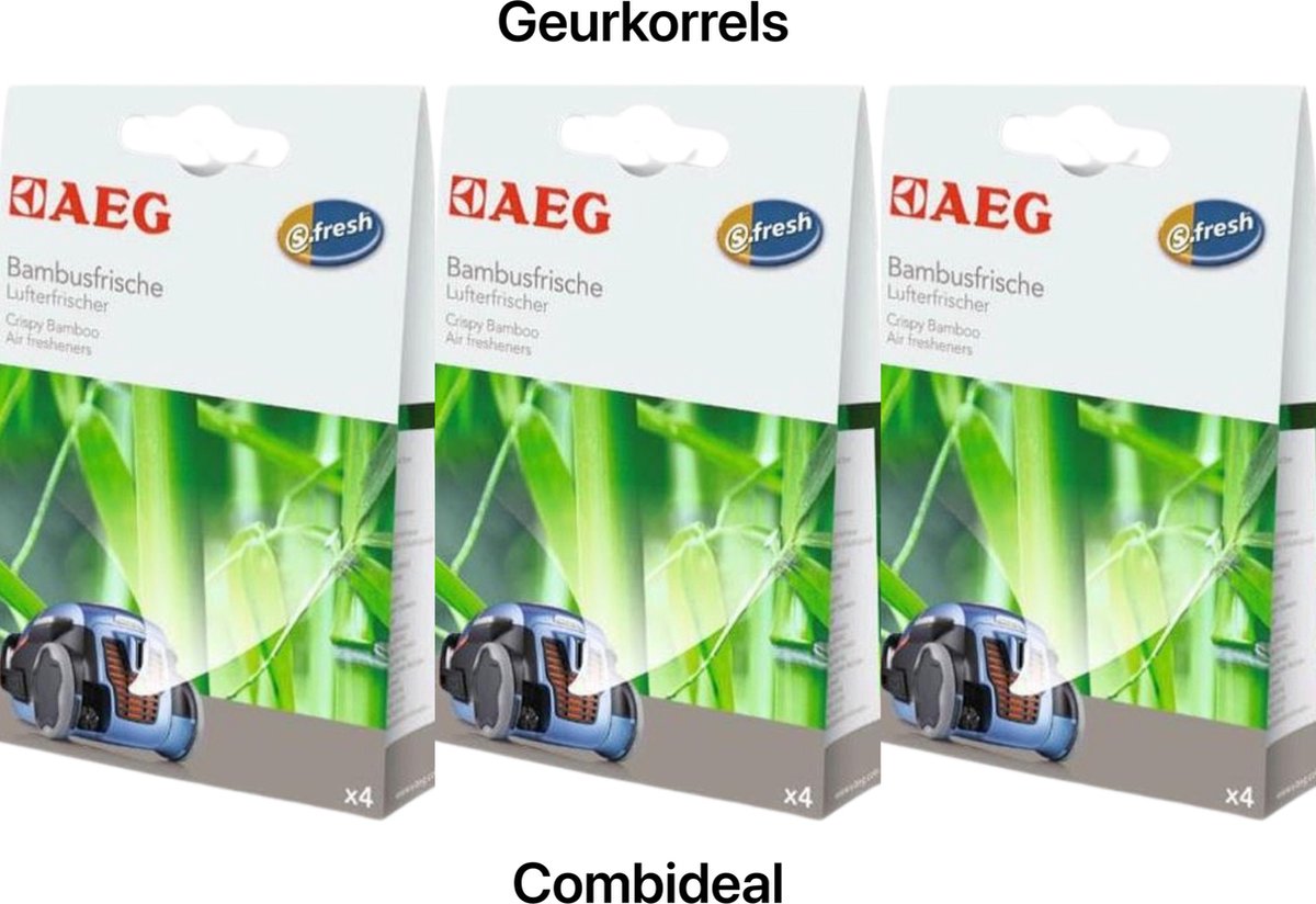 AEG - S-Fresh - Geurkorrels - Crispy Bamboo (geur) - Air Freshners - Geurparels - COMBIDEAL - 12 Zakjes