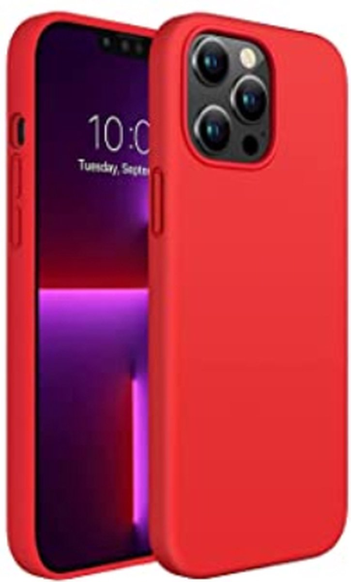 Iphone 13 Pro Max hoesje - siliconen case - telefoonhoesje - Rood
