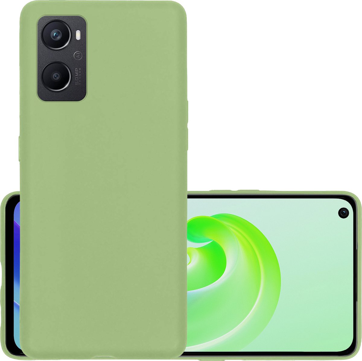 Hoesje - Geschikt voor OPPO A96 - Sterk & Shockproof - Hoes Cover - Siliconen Case - Groen