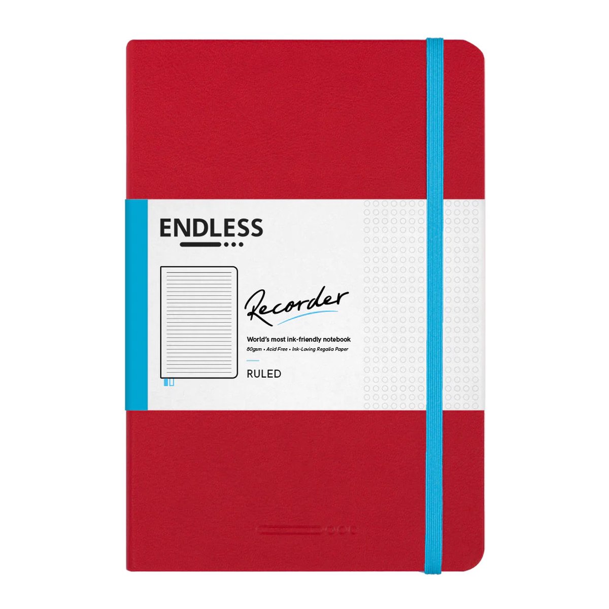 Endless Recorder Notebook Crimson Sky Regalia Paper - Ruled