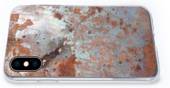 Coque iPhone X - Métal - Rouille - Argent - Coque de téléphone en Siliconen