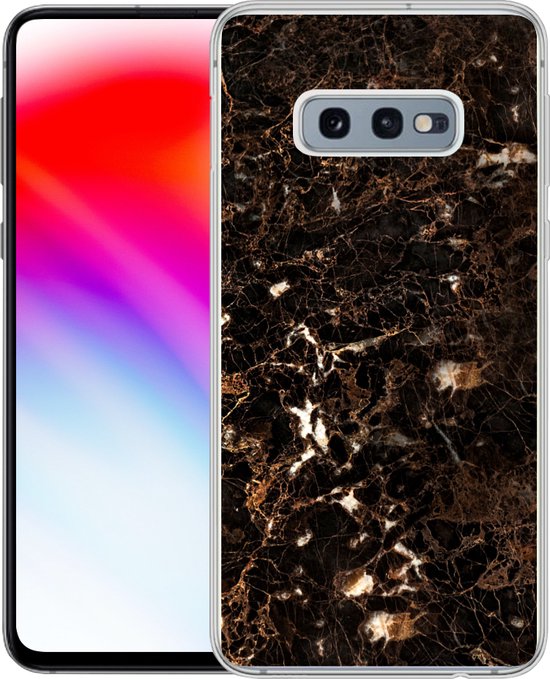 Coque Samsung Galaxy S10e - Marbre - Zwart - Or - Siliconen